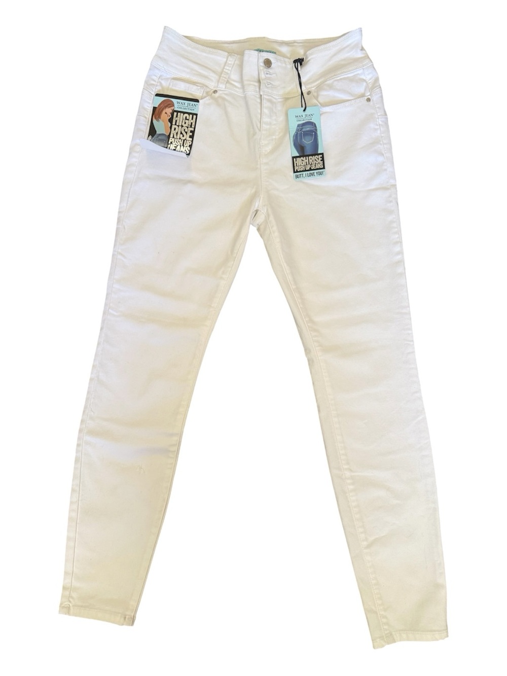 Wax Jean White High-Rise Push Up Skinny Jeans Tag
